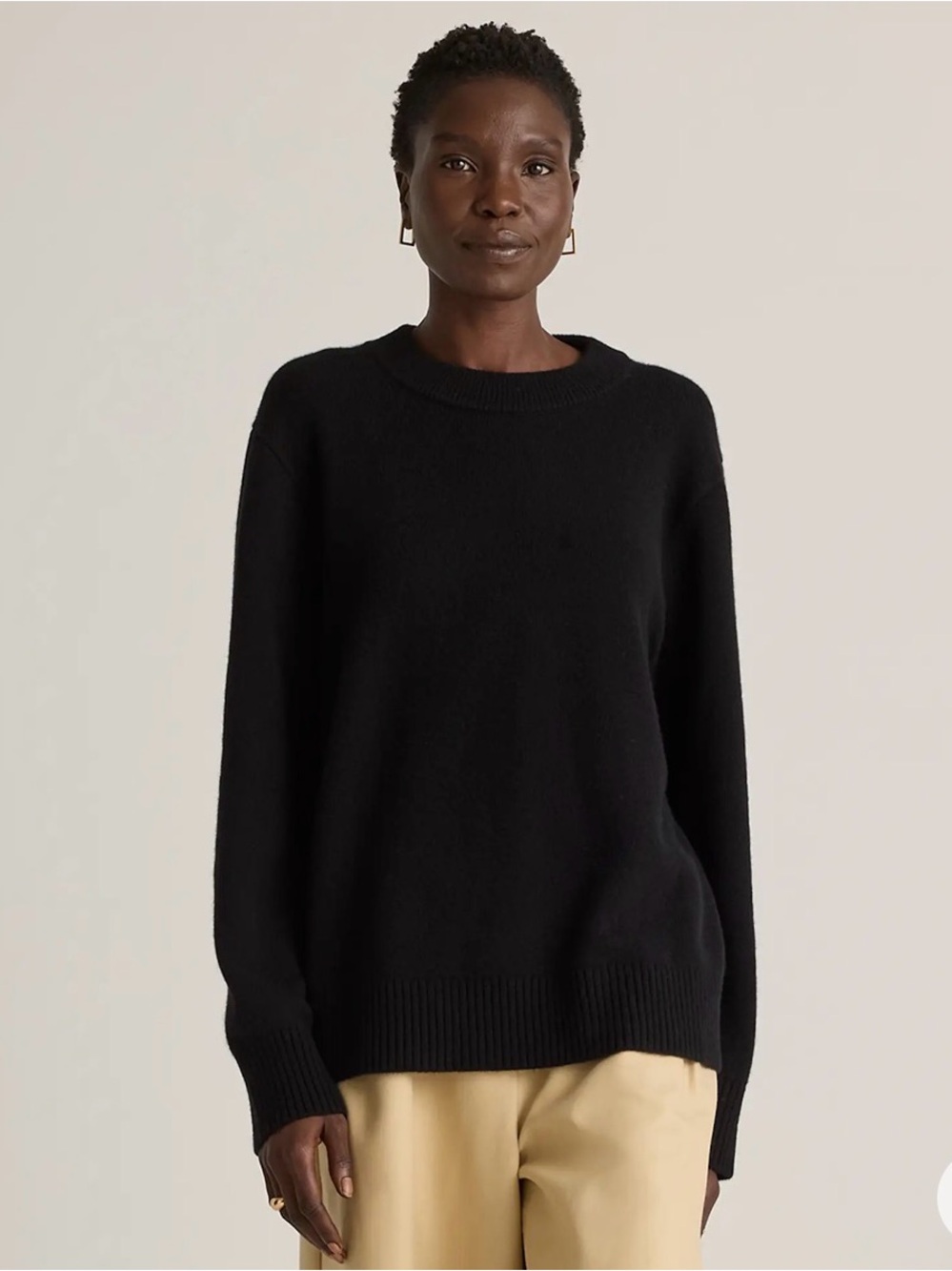Quince Mongolian Cashmere Oversized Crewneck Sweater